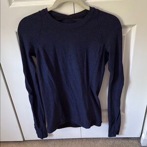 lululemon athletica Heathered Navy Tech Long Sleeve Shirt